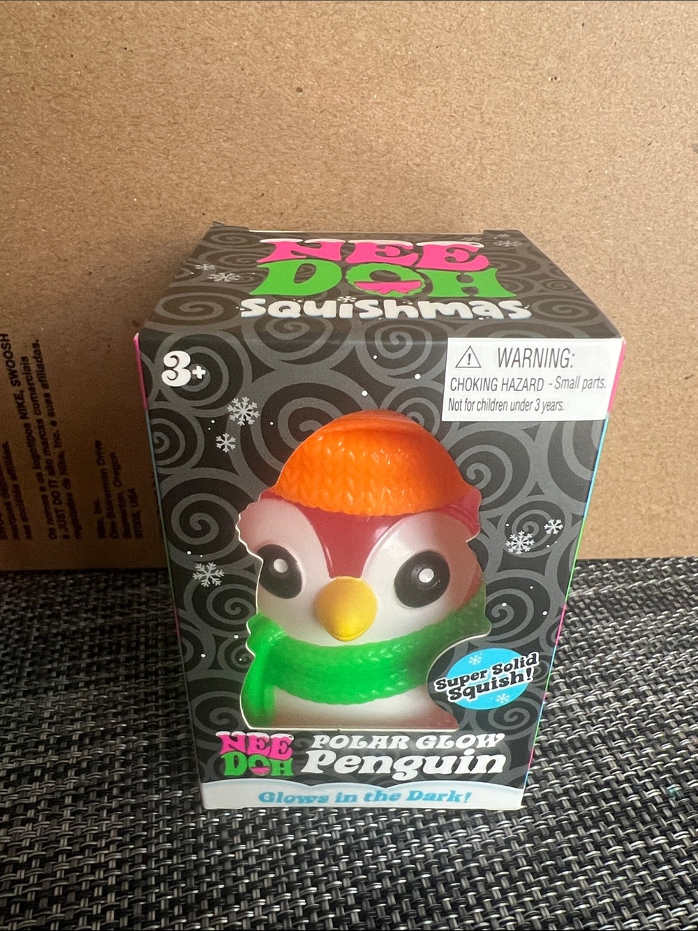 Polar Glow Penguin Plush Squishy Toy - Bright Orange & Green